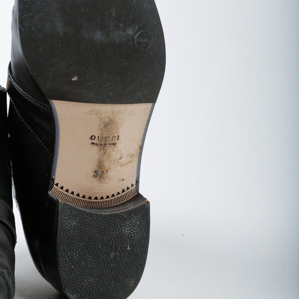 SOLD Gucci G Brogue Leather Ankle Boots - Picture 5 of 12